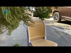 프랑스 스타일 고 등 식탁 의자 플라스틱 라탄 의자 검은색