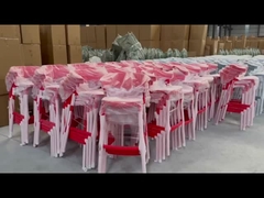 방수 플라스틱 겹치기 식탁 의자 다채로운 녹색 플라스틱 식탁 의자