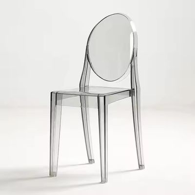 팔 없는 둥근 뒷면 맑은 치아바리 의자 폴리프로필렌 아크릴 치아바리 의자 도매