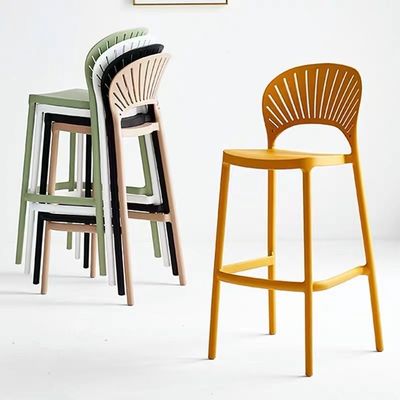 OEM ODM Molded Plastic Counter Stool 오렌지 검은색 플라스틱 바 바